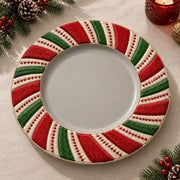 Christmas Decorative Charger Plate – Candy Stripe Open Centre - MintiHome