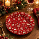 Christmas Decorative Charger Plate – Red Deer Gingerbread Field - MintiHome