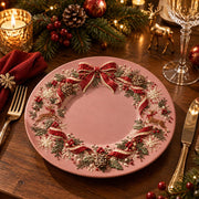 Christmas Decorative Charger Plate – Rose Pinecone Wreath - MintiHome