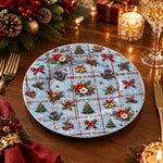 Christmas Decorative Charger Plate – Plaid Ribbon Gingerbread Grid - MintiHome