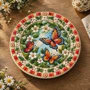 Easter Decorative Charger Plate – Cream Butterfly Daisy Ring - MintiHome