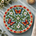 Easter Decorative Charger Plate – Blue Butterfly Daisy Ring - MintiHome