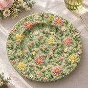 Easter Decorative Charger Plate – Sage Daisy Leaf Allover - MintiHome