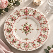 Easter Decorative Charger Plate – Cream Rose Medallion Scallop - MintiHome