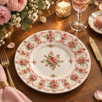 Easter Decorative Charger Plate – Cream Rose Medallion Scallop - MintiHome