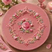 Easter Decorative Charger Plate – Mauve Rose Filigree Medallion - MintiHome