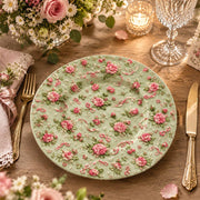 Easter Decorative Charger Plate – Sage Pink Rose Allover - MintiHome