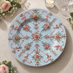 Easter Decorative Charger Plate – Ice Blue Radiating Floral Medallion - MintiHome