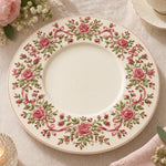 Easter Decorative Charger Plate – Cream Rose Leaf Border Ring - MintiHome