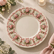 Easter Decorative Charger Plate – Cream Rose Scallop Swag Ring - MintiHome