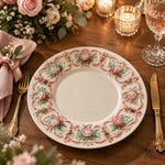 Easter Decorative Charger Plate – Cream Rose Scallop Swag Ring - MintiHome
