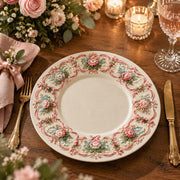 Easter Decorative Charger Plate – Cream Rose Scallop Swag Ring - MintiHome