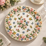 Easter Decorative Charger Plate – Cream Bouquet Medallion Meadow - MintiHome