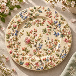 Easter Decorative Charger Plate – Cream Blossom Cornflower Allover - MintiHome