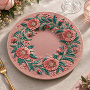 Daily Decorative Charger Plate – Rose Poppy Teal Wreath - MintiHome