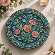 Daily Decorative Charger Plate – Teal Blue Floral Allover - MintiHome