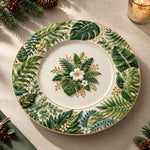 Daily Decorative Charger Plate – Cream Tropical Fern Medallion - MintiHome