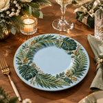 Daily Decorative Charger Plate – Sky Blue Tropical Leaf Wreath - MintiHome