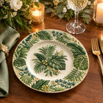 Daily Decorative Charger Plate – Cream Palm Fan Medallion - MintiHome