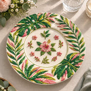 Daily Decorative Charger Plate – Cream Pink Bloom Medallion - MintiHome