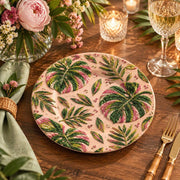 Daily Decorative Charger Plate – Blush Monstera Floral Allover - MintiHome