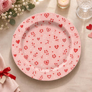Valentine's Day Decorative Charger Plate – Pink Heart Confetti Allover - MintiHome