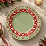 Valentine's Day Decorative Charger Plate – Sage Heart Border Ring - MintiHome