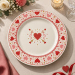 Valentine's Day Decorative Charger Plate – Heart Border Arrow Centre - MintiHome