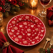 Valentine's Day Decorative Charger Plate – Rose Heart Allover Field - MintiHome