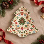 Christmas Decorative Charger Plate – Bauble Ribbon Medallion - MintiHome