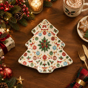 Christmas Decorative Charger Plate – Bauble Ribbon Medallion - MintiHome