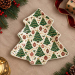 Christmas Decorative Charger Plate – Patterned Tree Allover - MintiHome