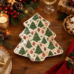 Christmas Decorative Charger Plate – Patterned Tree Allover - MintiHome