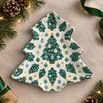 Christmas Decorative Charger Plate – Blue Green Tree Bauble - MintiHome