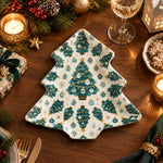 Christmas Decorative Charger Plate – Blue Green Tree Bauble - MintiHome