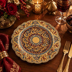 Ramadan Decorative Charger Plate – Gold Persian Arabesque Medallion - MintiHome
