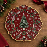 Christmas Decorative Charger Plate – Wreath Centre Tree Bows - MintiHome