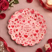 Valentine's Day Decorative Charger Plate – Cream Valentine Hearts - MintiHome