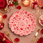 Valentine's Day Decorative Charger Plate – Cream Valentine Hearts - MintiHome
