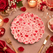 Valentine's Day Decorative Charger Plate – Cream Valentine Hearts - MintiHome