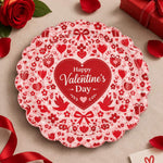 Valentine's Day Decorative Charger Plate – Red Valentine Heart Script - MintiHome