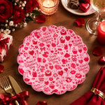 Valentine's Day Decorative Charger Plate – Berry Hearts And Roses - MintiHome