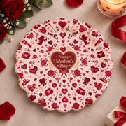 Valentine's Day Decorative Charger Plate – Central Heart Sunburst - MintiHome