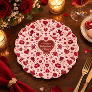 Valentine's Day Decorative Charger Plate – Central Heart Sunburst - MintiHome