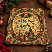 Christmas Decorative Charger Plate – Gold Greeting Bell Village - MintiHome