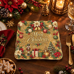 Christmas Decorative Charger Plate – Gold Bells Gift Greeting - MintiHome