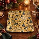 Christmas Decorative Charger Plate – Gold Repeat Greeting Bauble - MintiHome