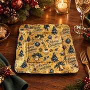 Christmas Decorative Charger Plate – Gold Repeat Greeting Bauble - MintiHome