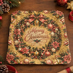 Christmas Decorative Charger Plate – Gold Pink Bauble Wreath - MintiHome