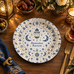 Ramadan Decorative Charger Plate – Light Blue Ramadan Kareem Lantern - MintiHome